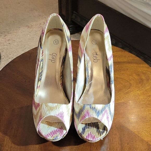 DEB WOMEN"S PEEP TOES HIGH HEEL STILETTOS PUMP SHOES - Picture 3 of 15